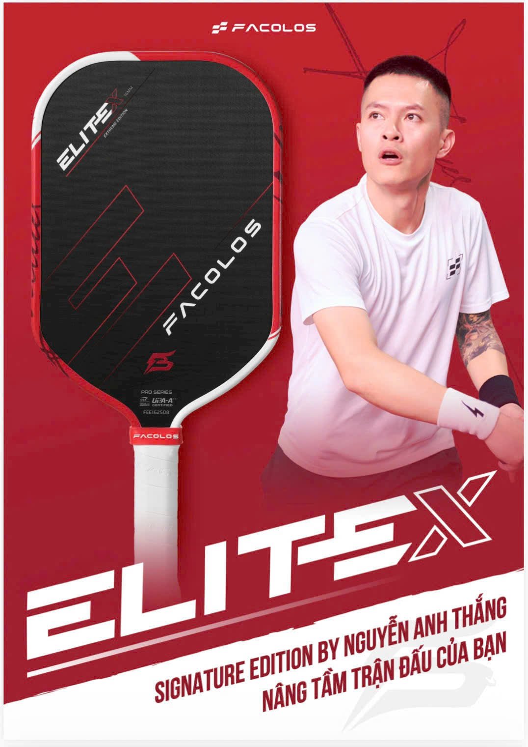 Vợt Pickleball Facolos Elite X Signature - Nguyễn Anh Thắng (Anh Chú) Edition