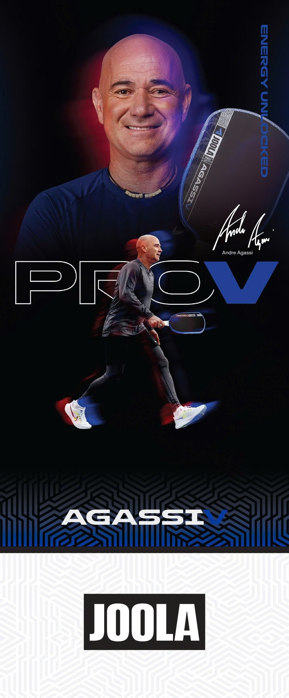 Vợt Pickleball JOOLA Andre Agassi Pro V Royal Blue