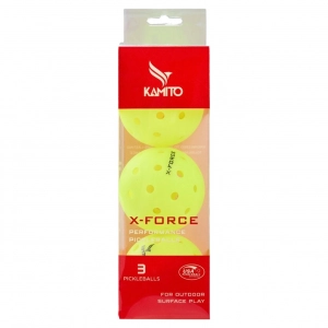 Bóng thi đấu Pickleball Kamito X-Force KMBPK250125 Xanh chuối (Hộp 3 Quả)